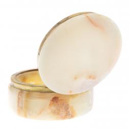 Шкатулка из оникса круглая 7,5х7,5х4,5 см (3)