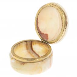 Шкатулка из оникса круглая 7,5х7,5х4,5 см (3)