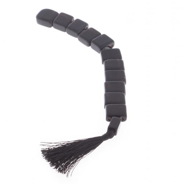 Четки из черного обсидиана перекидные 12 зерен с кисточкой 122092