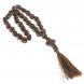 Четки с крестом из коричневого обсидиана 33 бусины грань 122977