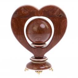 Композиция "Сердце" с шаром камень лемезит