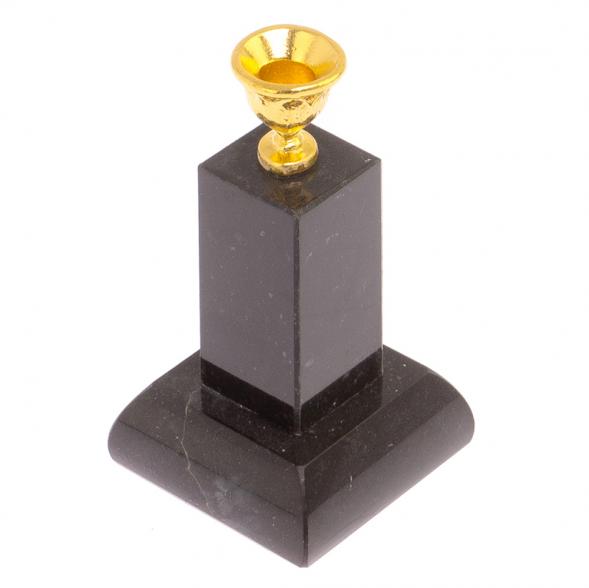 Подсвечник церковный &amp;quot;Столбик&amp;quot; черный змеевик 126204