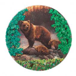 Магнит с рисунком &amp;quot;Медвежье семейство&amp;quot; змеевик