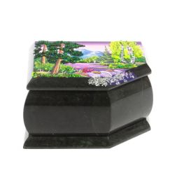 Шкатулка с расписной крышкой "Лето" 11х9х6,5 см