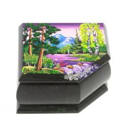 Шкатулка с расписной крышкой "Лето" 11х9х6,5 см