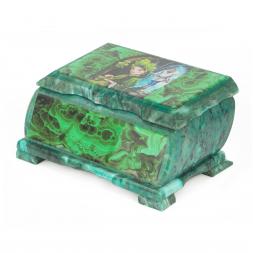 Шкатулка Хозяйка медной горы с иллюстрацией под малахит н2 17,5х10,5х8 см