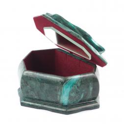 Каменная шкатулка &amp;quot;Ракушка&amp;quot; змеевик креноид 14х10х9 см