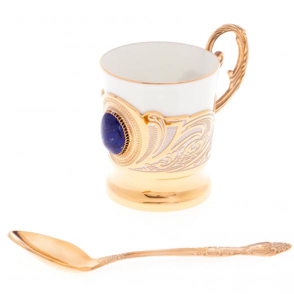 Кофейная чашка &amp;quot;Лазурит&amp;quot; фарфор 80 мл в подарочной упаковке Златоуст 121866