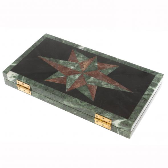 Подарочные нарды &amp;quot;Роза ветров&amp;quot; лемезит шабровский змеевик 129902