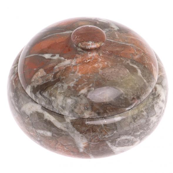 Медовница с крышкой из камня креноид 200 мл 10,5х10,5х7,5 см 126280