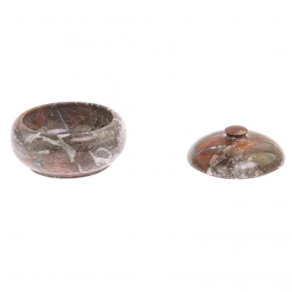 Медовница с крышкой из камня креноид 200 мл 10,5х10,5х7,5 см 126280