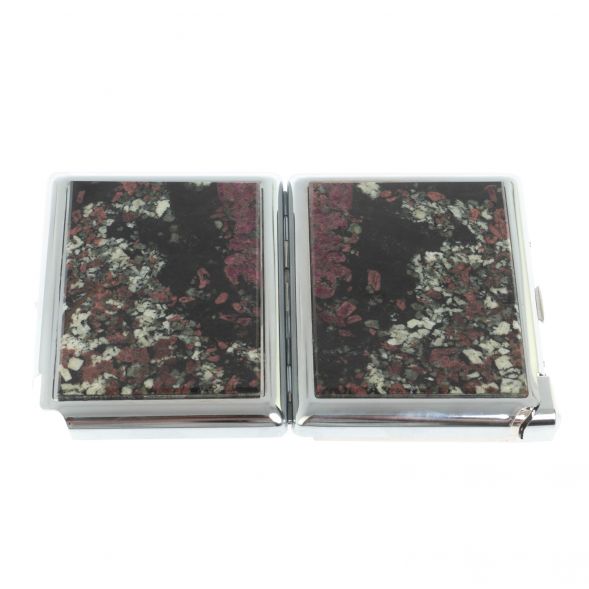 Портсигар на 20 сигарет с зажигалкой камень эвдиалит 128069