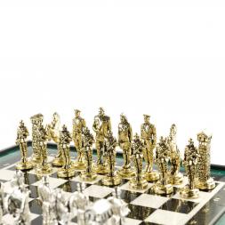 Подарочные шахматы &amp;quot;Великая Отечественная война&amp;quot; доска 47х47 см камень змеевик