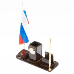 Письменный набор &amp;quot;Символ России&amp;quot; камень обсидиан