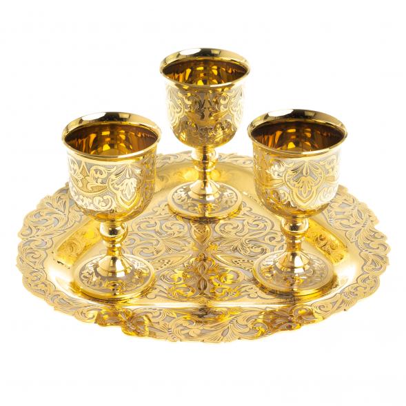 Набор рюмки на подносе 40 мл 3 шт Златоуст 122945