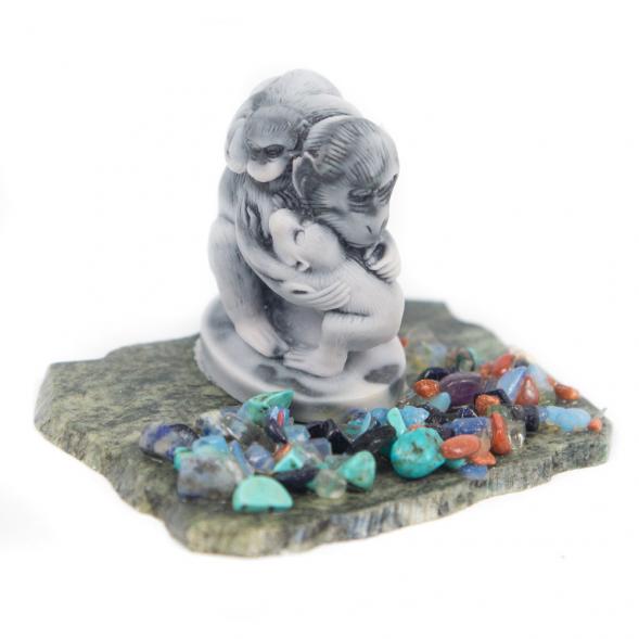 Сувенир &amp;quot;Семейка обезьян&amp;quot; из мрамолита 116838