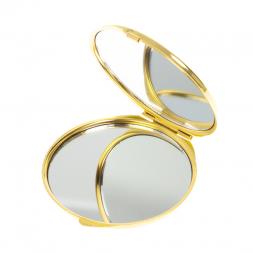 Зеркальце круглое из малахита с хризоколлой цвет золото