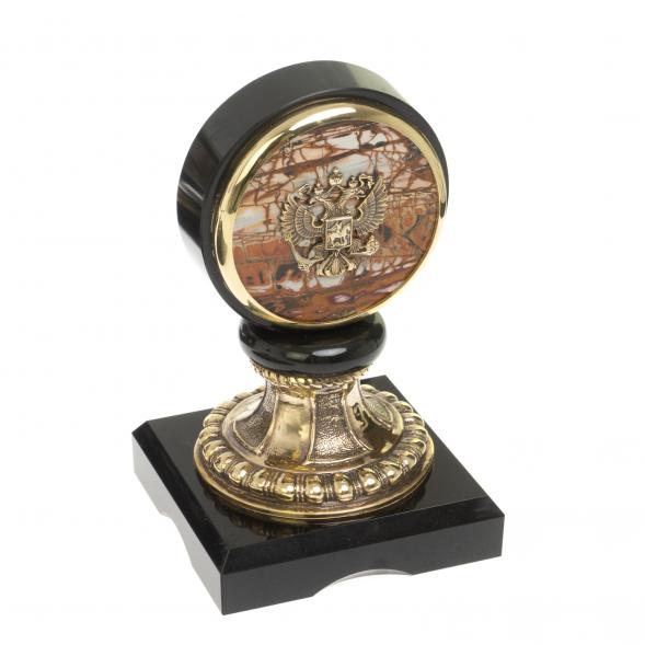 Письменный прибор &amp;quot;Георгий Победоносец&amp;quot; камень яшма бронза 117875