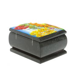 Шкатулка с расписной крышкой "Осень" 11х9х6,5 см