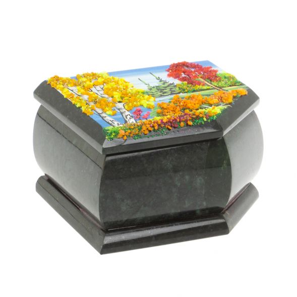 Шкатулка с расписной крышкой &amp;quot;Осень&amp;quot; 11х9х6,5 см 127526