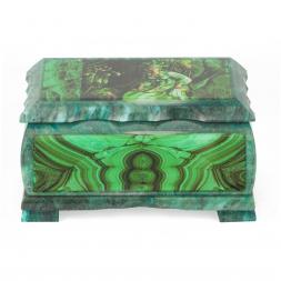 Шкатулка Хозяйка медной горы с иллюстрацией под малахит н2 17,5х10,5х8 см