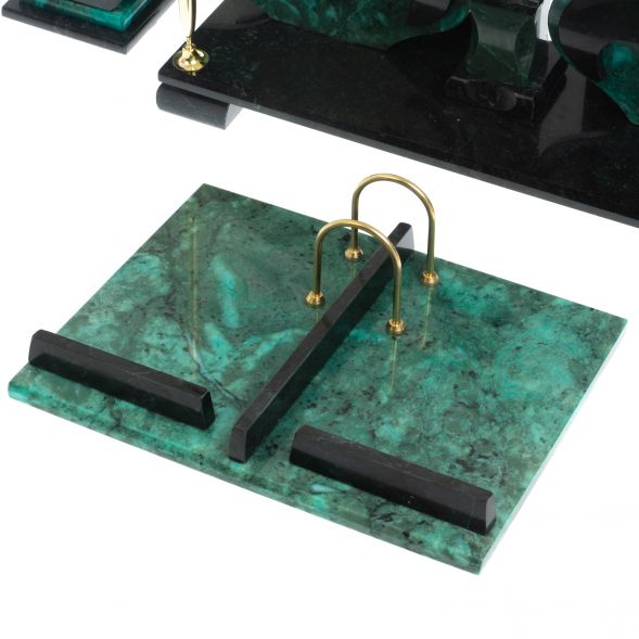 Настольный набор &amp;quot;Орел&amp;quot; из змеевика с бюваром 127992