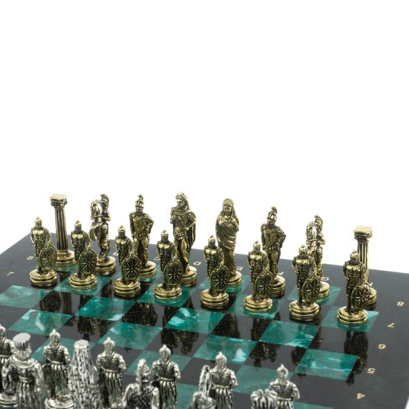 Шахматы подарочные &amp;quot;Александр Македонский&amp;quot; 36х36 см из змеевика 128231