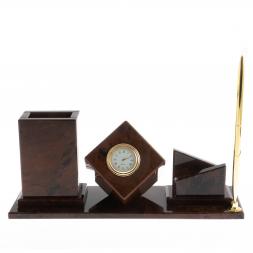 Письменный набор "Стандарт" камень обсидиан