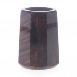 Подсвечник из обсидиана со свечой 6х6х8,5 см