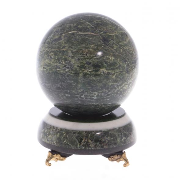 Шар Антистресс 10,5 см на подставке камень змеевик 122204