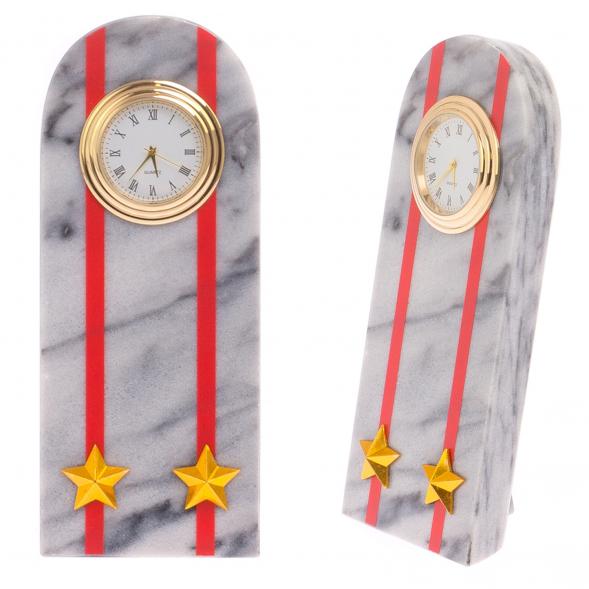Часы &amp;quot;Погон подполковник МВД&amp;quot; из мрамора 113182