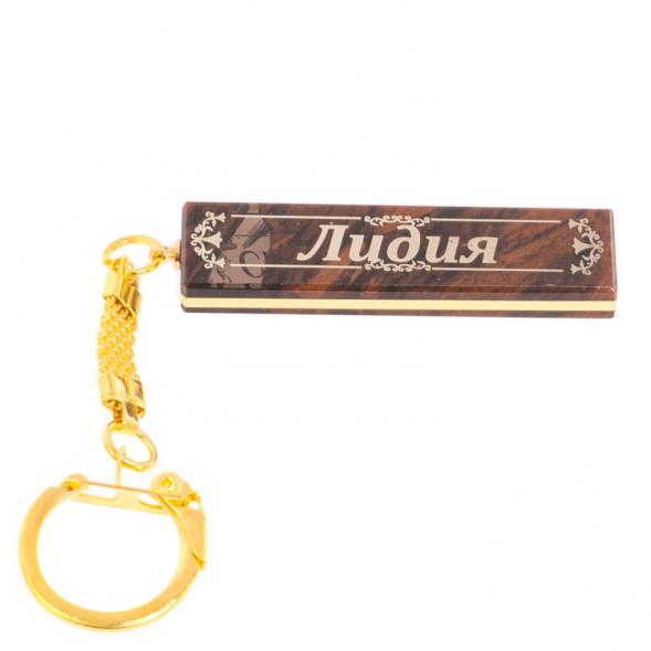 Брелок именной &amp;quot;Лидия&amp;quot; камень обсидиан 125375