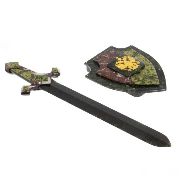 Настенный сувенир &amp;quot;Щит и меч&amp;quot; змеевик креноид 127768