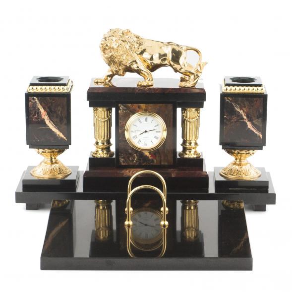 Письменный набор &amp;quot;Лев&amp;quot; камень яшма долерит 119603