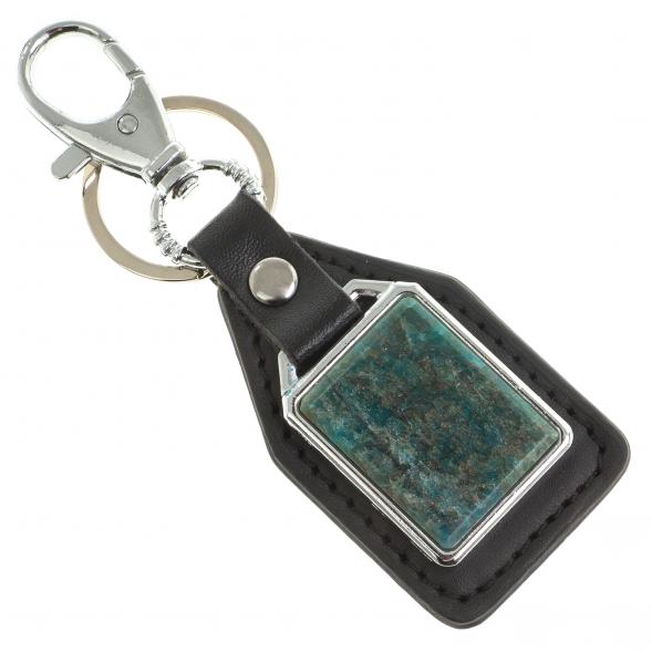 Брелок для ключей с накладкой из голубого апатита 123461