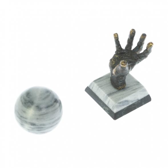 Статуэтка &amp;quot;Бронзовая рука&amp;quot; с шаром 4 см серый мрамор 126362