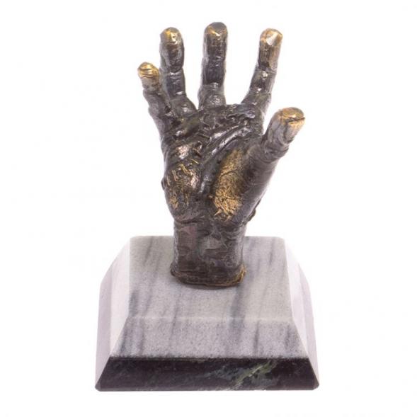 Статуэтка &amp;quot;Бронзовая рука&amp;quot; с шаром 4 см серый мрамор 126362