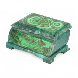 Шкатулка с иллюстрацией под малахит н2 17,5х10,5х8 см