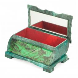 Шкатулка с иллюстрацией под малахит н2 17,5х10,5х8 см