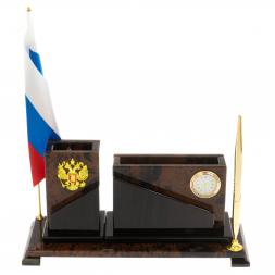 Письменный набор "Кремлевский" камень обсидиан