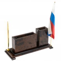 Письменный набор "Кремлевский" камень обсидиан