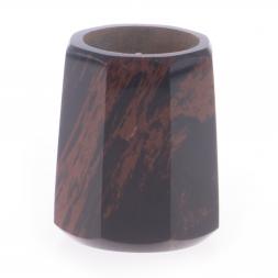 Подсвечник из обсидиана со свечой 6х6х7 см