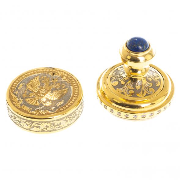 Оснастка для печати &amp;quot;Герб России&amp;quot; камень лазурит Златоуст 122948