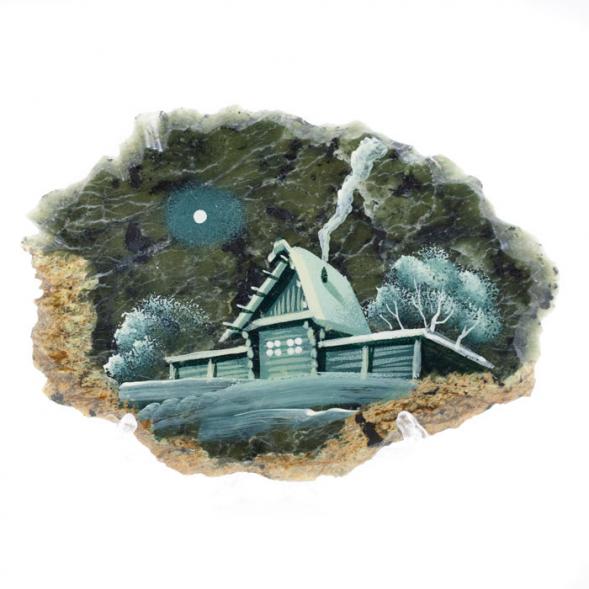 Магнит &amp;quot;Зимний вечер&amp;quot; камень змеевик 116230