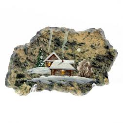 Магнит "Зимний вечер" камень змеевик