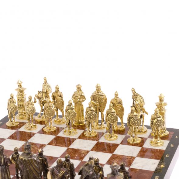 Шахматы подарочные &amp;quot;Богатыри&amp;quot; мрамор лемезит доска 40х40 см 126131