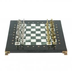 Шахматы &amp;quot;Подвиги Геракла&amp;quot; доска 28х28 см из мрамора и змеевика