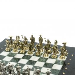 Шахматы &amp;quot;Подвиги Геракла&amp;quot; доска 28х28 см из мрамора и змеевика