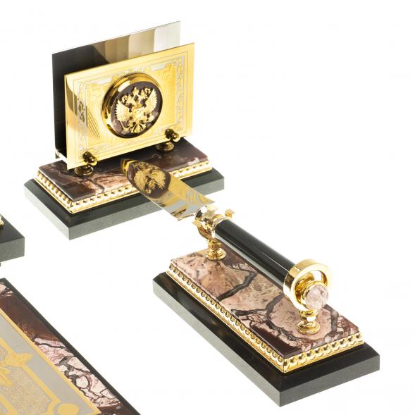 Настольный набор &amp;quot;Держава&amp;quot; из яшмы 113260