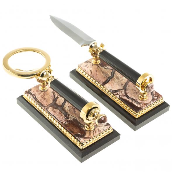 Настольный набор &amp;quot;Держава&amp;quot; из яшмы 113260